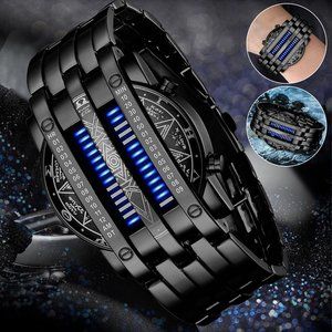 Waterproof Men's Binary Digital LED Watch Date Sports Quartz Bracelet Wristwatch